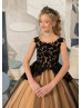 Yellow And Black Lace Tulle Sweet Flower Girl Dress Yellow And Black Lace Tulle Sweet Flower Girl Dress